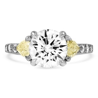 Custom Raised Trillion Diamond Ring