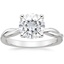 18K White Gold Twisted Vine Solitaire Ring, smalltop view