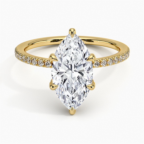 18K Yellow Gold Viviana Half-Coverage Diamond Ring