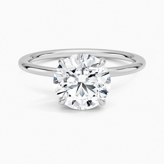 18K White Gold Entwined Solitaire Ring