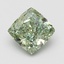 2.10 Ct. Fancy Vivid Green Cushion Lab Grown Diamond