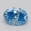 1.03 Ct. Fancy Vivid  Blue Oval Lab Grown Diamond