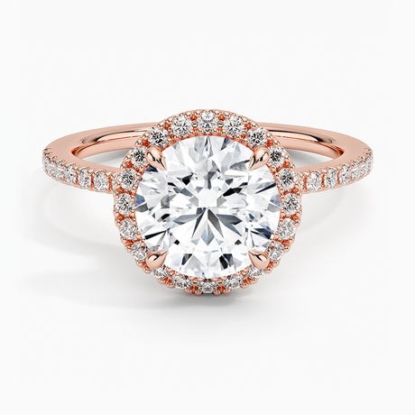 14K Rose Gold Waverly Hidden Halo Diamond Ring