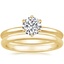 18K Yellow Gold Esme Ring with 2mm Comfort Fit Wedding Ring