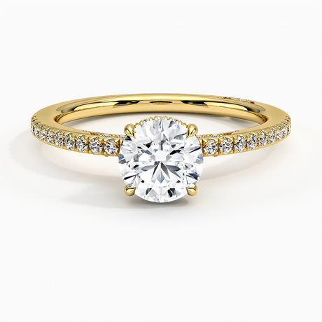 Classic Pave Diamond Engagement Setting with Hidden Accents