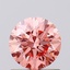 0.84 Ct. Fancy Vivid Orangy Pink Round Lab Grown Diamond