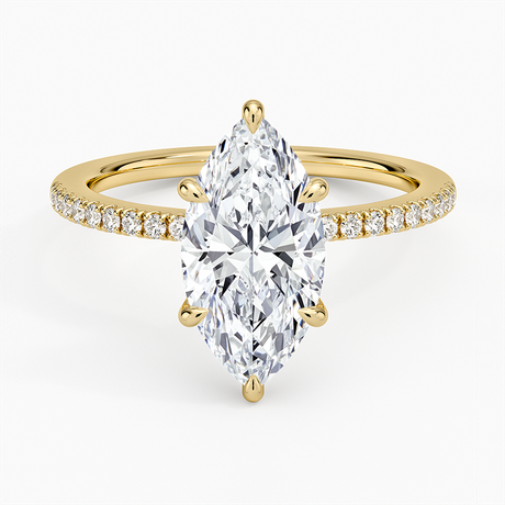 18K Yellow Gold Demi Half Coverage Diamond Ring (1/5 ct. tw.)