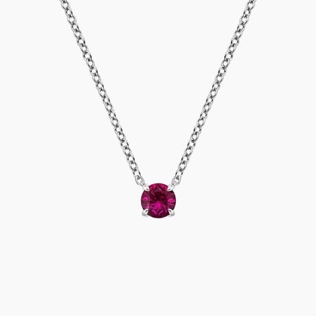 Lab Ruby Solitaire Pendant