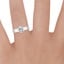 18K White Gold Parker Solitaire Ring, smallzoomed in top view on a hand