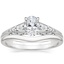 18K White Gold Serafina Diamond Ring (1/4 ct. tw.) with Petite Curved Wedding Ring