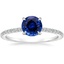 18K White Gold Demi Diamond Ring with Sapphire Accents (1/4 ct. tw.), smalltop view