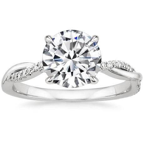 18K White Gold Petite Twisted Vine Diamond Bridal Set (1/4 ct. tw.)