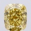 6.03 Ct. Fancy Vivid Greyish Yellow Cushion Lab Grown Diamond
