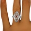 The Shakina Ring, smallzoomed in top view on a hand