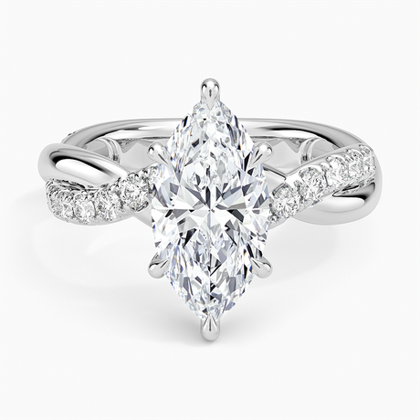 18K White Gold Cascade Twisted Diamond Ring