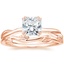 14K Rose Gold Alouette Ring with Winding Willow Ring