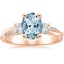 14K Rose Gold Petite Twisted Vine Three Stone Diamond Ring (2/5 ct. tw.), smalltop view