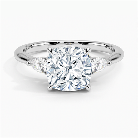 18K White Gold Petite Opera Three Stone Diamond Ring (1/4 ct. tw.)