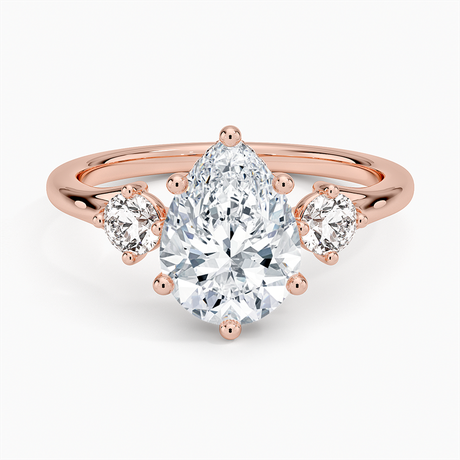 14K Rose Gold Luxe Floating Three Stone Diamond Ring (1/3 ct. tw.)