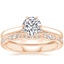 18K Rose Gold Simply Tacori Crown Diamond Ring with Tacori Sculpted Crescent Diamond Ring (1/6 ct. tw.)