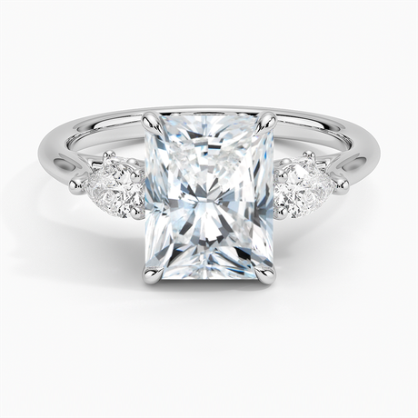 18K White Gold Secret Garden Gallery Three Stone Diamond Ring