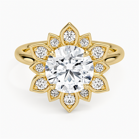 18K Yellow Gold Fiore Halo Diamond Ring (1/4 ct. tw.)