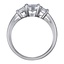 Three Stone Emerald Ring, smallside view