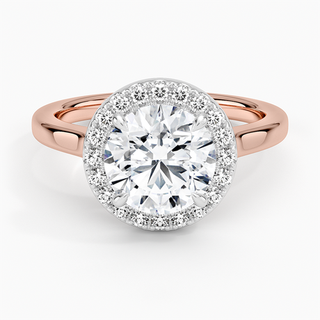 14K Rose Gold Platinum Mixed Metal Julia Halo Diamond Ring (1/5 ct. tw.)