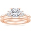 14K Rose Gold Stella Diamond Ring with Petite Comfort Fit Wedding Ring