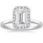 18K White Gold Vienna Halo Diamond Ring, smalltop view