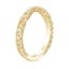 18K Yellow Gold Antique Scroll Three Stone Trellis Contoured Diamond Ring, smallside view
