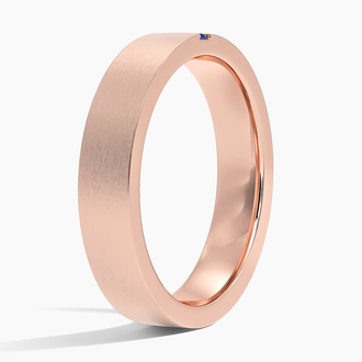 Apollo Sapphire 4.5mm Wedding Ring in 14K Rose Gold