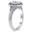 Sapphire Accented Halo Ring with Ornate Filigree Details, smallview