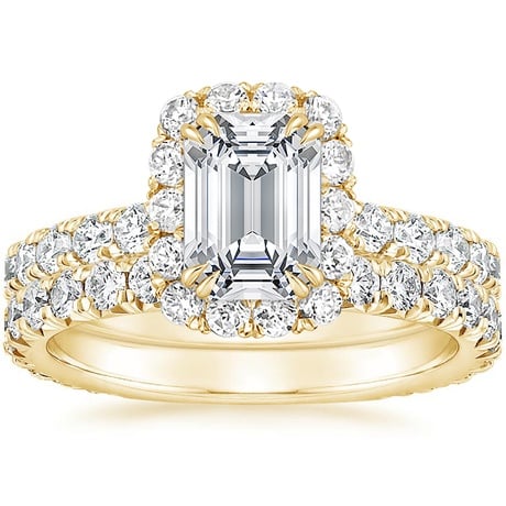 18K Yellow Gold Luxe Sienna Halo Diamond Bridal Set (1 3/8 ct. tw.)