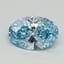 0.70 Ct. Fancy Vivid Blue Oval Lab Grown Diamond