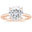14K Rose Gold Freesia 2mm Solitaire Ring, smalltop view