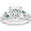 Platinum Arden Diamond Ring with Lab Emerald Accents with Luxe Ballad Diamond Ring (1/4 ct. tw.)