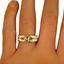 The Carabella Ring, smalltop view on a hand