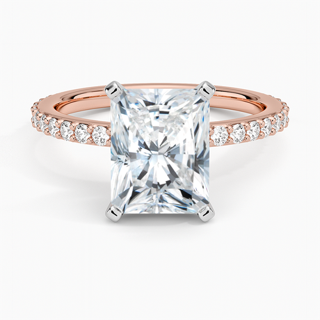 14K Rose Gold Petite Shared Prong Three-Quarter Coverage Diamond Ring (1/3 ct. tw.)
