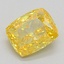 0.74 Ct. Fancy Vivid Yellow Cushion Lab Grown Diamond