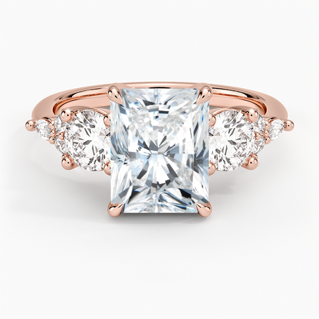 14K Rose Gold Luxe Nadia Three Stone Diamond Ring