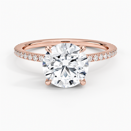 14K Rose Gold Perfect Fit Hidden Halo Eternity Diamond Ring
