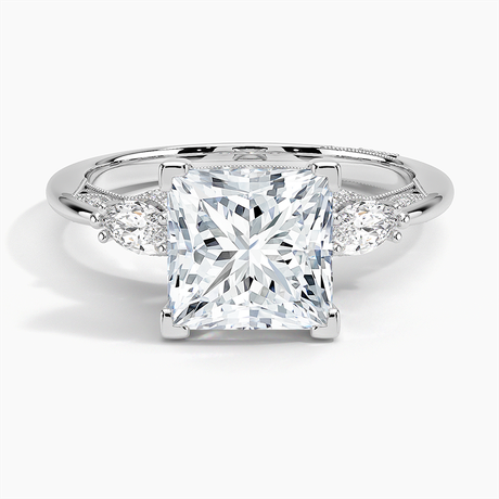 18K White Gold Simply Tacori Three Stone Marquise Diamond Ring