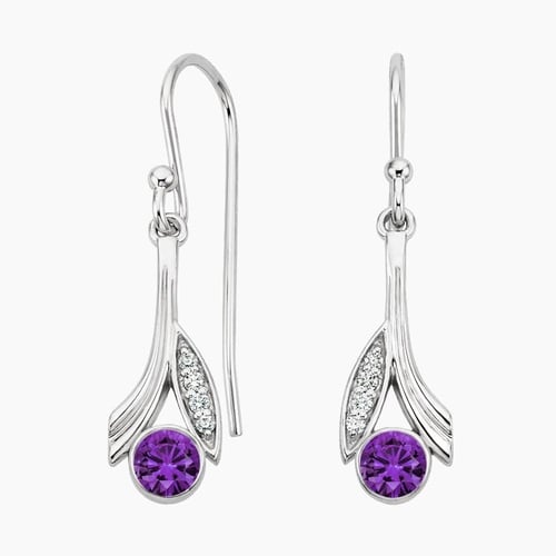 Drop Amethyst 925 Sterling Silver Long Earrings, Unique Gift, Super Sale, shops Ready to ship, Purple Stone, Amethyst Jewelry, Free Shipping