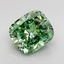 1.68 Ct. Fancy Vivid Green Cushion Lab Grown Diamond
