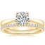 18K Yellow Gold Petite Tapered Trellis Ring with Luxe Ballad Diamond Ring (1/4 ct. tw.)