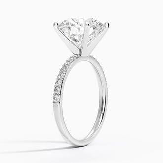 Petite Shared Prong Half Coverage with 4ct Round Certified Lab Diamond