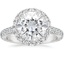 18K White Gold Sienna Halo Three-Quarter Coverage Diamond Ring (3/4 ct. tw.), smalltop view