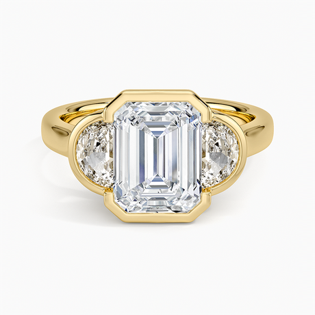 Half Moon Three Stone Bezel Diamond Ring (1/2 ct. tw.)