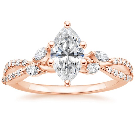 14K Rose Gold Luxe Willow Diamond Ring (1/4 ct. tw.) with Luxe Winding Willow Diamond Ring (1/4 ct. tw.)